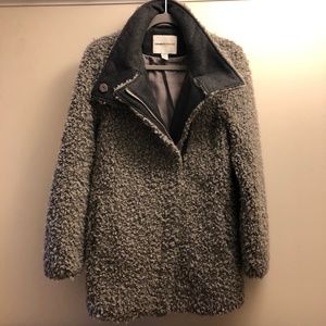 Grey Teddy Moto Jacket Coat- Soft, Furry, & Fuzzy!